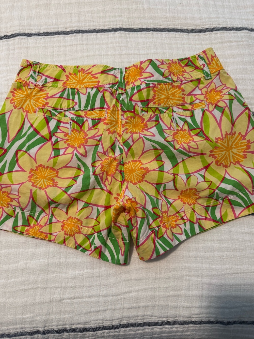 Lilly Pulitzer Yellow, Green & Pink Floral High-Waist Shorts